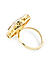 White Beads Kundan Gold Plated Ring