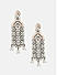 American Diamond Dual Toned Silver Plated Floral Drop Earring