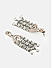 American Diamond Dual Toned Silver Plated Floral Drop Earring