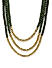 Green and Gold Colorblock Beaded Necklace For Women