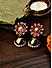 Pink Gold-Toned Floral Handcrafted Jhumkas