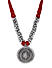 Silver-Toned Red Oxidised Sati Necklace