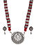 Silver-toned Red Jewellery Set