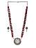 Silver-toned Red Jewellery Set