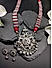 Silver-Toned Red Beaded Samruddhi Jewellery Set