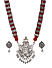 Silver-Toned Red Beaded Samruddhi Jewellery Set