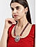 Silver-Toned Red Beaded Samruddhi Jewellery Set