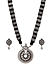 Silver-Toned Black Beaded Yakshi Jewellery Set