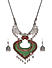 Silver-toned Red Jewellery Set