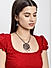 Silver-toned Red Jewellery Set