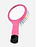 Pink Multicolor Paddle Hair Brush With Mirror