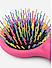 Pink Multicolor Paddle Hair Brush With Mirror