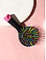 Black Multicolor Paddle Hair Brush With Mirror