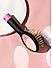 Black Multicolor Paddle Hair Brush With Mirror