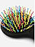 Black Multicolor Paddle Hair Brush With Mirror