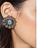 Blue Green Gold Plated Enamelled Stud Earring