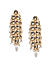 Gold-Toned White Contemporary Drop Earrings