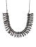 Metal Beaded Silver Plated Oxidised Leaf Statement Necklace