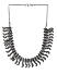 Metal Beaded Silver Plated Oxidised Leaf Statement Necklace