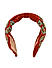 Red Beaded Embroidery Turban Knot Hair Band  