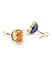 Beads Navy Blue Enamelled Gold Plated Jhumka Earring