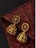 Gold Plated Temple Floral Jhumka Earring