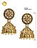 Gold Plated Temple Floral Jhumka Earring