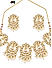 Peach Pearls Kundan Gold Plated Crescent Jewellery Set