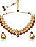 Ruby Emerald Gold Plated Temple Jewellery Set 