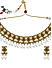 White Pearls Stones Gold Plated Floral Jewellery Set