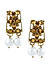 White Pearls Stones Gold Plated Floral Jewellery Set