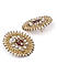 Red Kundan Beads Gold Plated Spherical Stud Earring