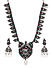 Silver-Toned Peacock Designed Oxidised Jewellery Set