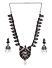 Silver-Toned Peacock Designed Oxidised Jewellery Set