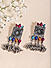 Multicolor Stones Silver Plated Oxidised Floral Jhumka Earring