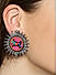 Multicolor Beads Silver Plated Oxidised Stud Earring