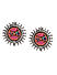 Multicolor Beads Silver Plated Oxidised Stud Earring