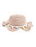 Beige Straw Pom Pom Hat for Kids