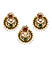 Gold-Toned  White Earrings  Pendant Set