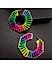Multicoloured Geometric Hoop Earrings