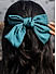 Toniq Bianca Green Satin Barette Bow Hair Clip For Women