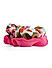 Set Of 2 Neon Pink & Turquoise Floral Printed Kids Scrunchie Rubber Band 