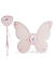 Toniq Kids Party Dress UP Pink Butterfly Wings and Wand Set For Girls