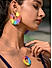 ToniQ Multicolored Raffia Hoop Earring For Women