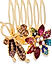 Fida Ethinic  Gold Plated Multicolor Stone Studded Leaf Pearl Hair Comb For Women 