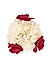 Fida Ethinic White & Red Rose Hair Bun Rubber Band For Women