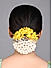 Fida Ethinic Bridal Gold Plated Yellow Flower Hair Bun Cover For Women