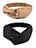 Toniq Black and Beige Solid Twisted Head Wrap For Women