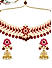Ruby Kundan Pearls Gold Plated Floral Jewellery Set