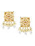 White Beads Pearls Kundan Gold Plated Geometric Jewellery Set 